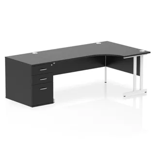 Impulse Cantilever Crescent Desk Workstation