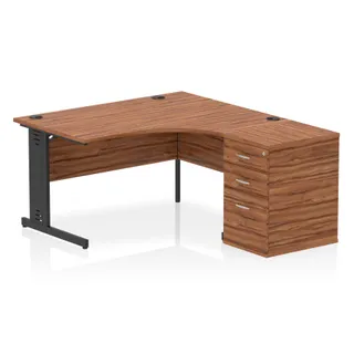 Impulse Cable Managed Crescent Desk Workstation