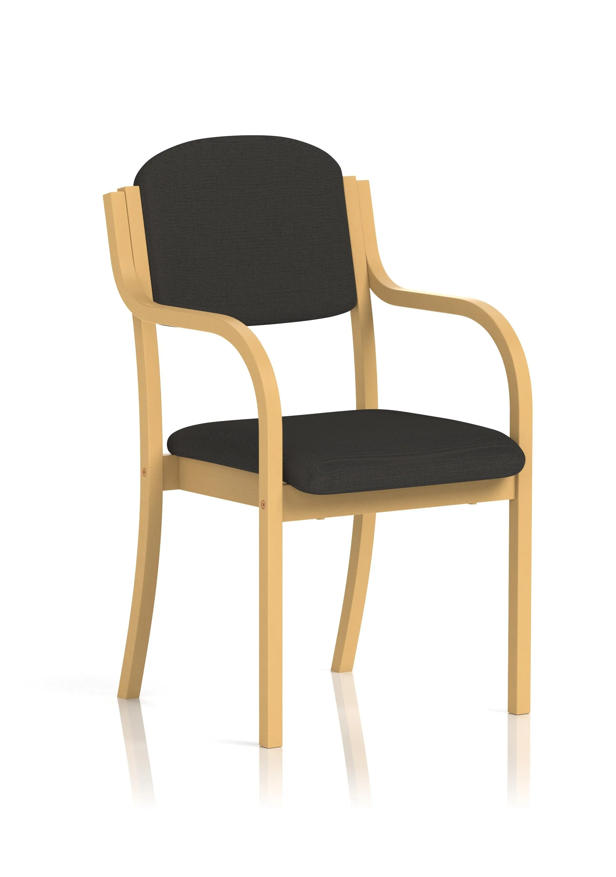EE - Madrid Wooden Frame Visitor Chair with Arms