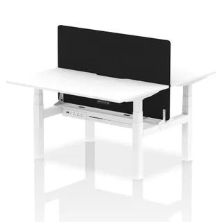Air Back-to-Back Scalloped Edge Height Adjustable Bench Desk - 2 Person