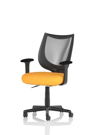 Camden Medium Back Black Mesh Task Operator Office Chair With Arms