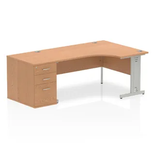 Impulse Cable Managed Crescent Desk Workstation