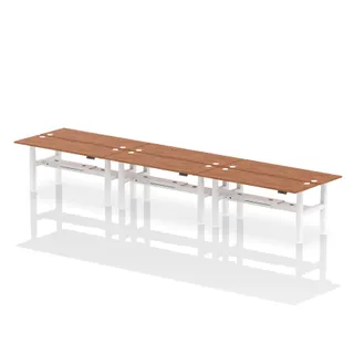 Air Back-to-Back Slimline Height Adjustable Bench Desk - 6 Person
