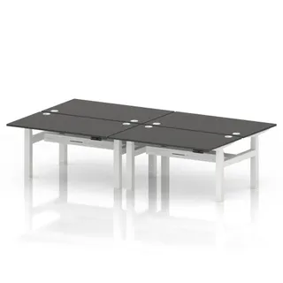 Air Back-to-Back Height Adjustable Bench Desk - 4 Person