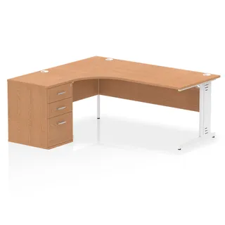 Impulse Cable Managed Crescent Desk Workstation