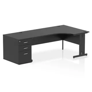 Impulse Cable Managed Crescent Desk Workstation