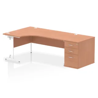 Impulse Cable Managed Crescent Desk Workstation