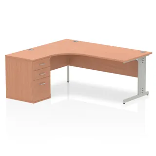Impulse Cable Managed Crescent Desk Workstation