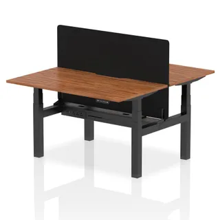 Air Back-to-Back Scalloped Edge Height Adjustable Bench Desk - 2 Person