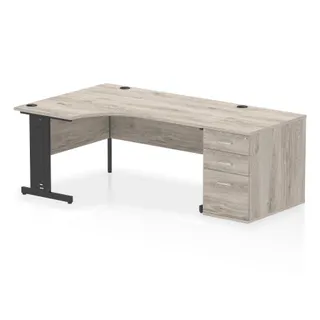 Impulse Cable Managed Crescent Desk Workstation