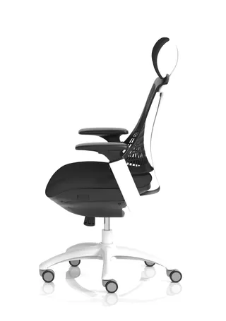 Flex Medium Back White Frame Task Operator Office Chair with Arms