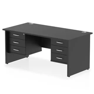 Impulse Panel End Straight Desk With Two Fixed Pedestal