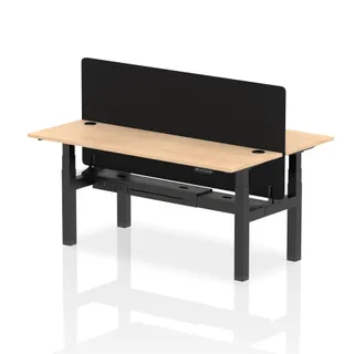 Air Back-to-Back Slimline Height Adjustable Bench Desk - 2 Person