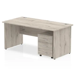 Impulse Panel End Straight Desk With Mobile Pedestal