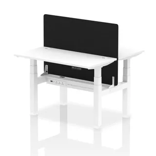 Air Back-to-Back Slimline Height Adjustable Bench Desk - 2 Person