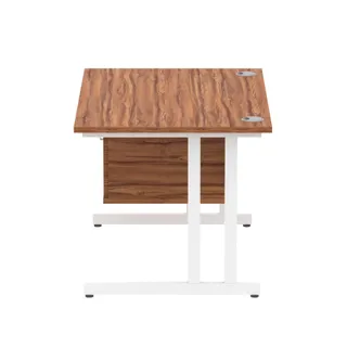 Impulse Cantilever Straight Desk With Single Fixed Pedestal