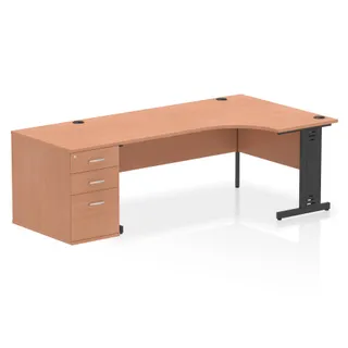 Impulse Cable Managed Crescent Desk Workstation