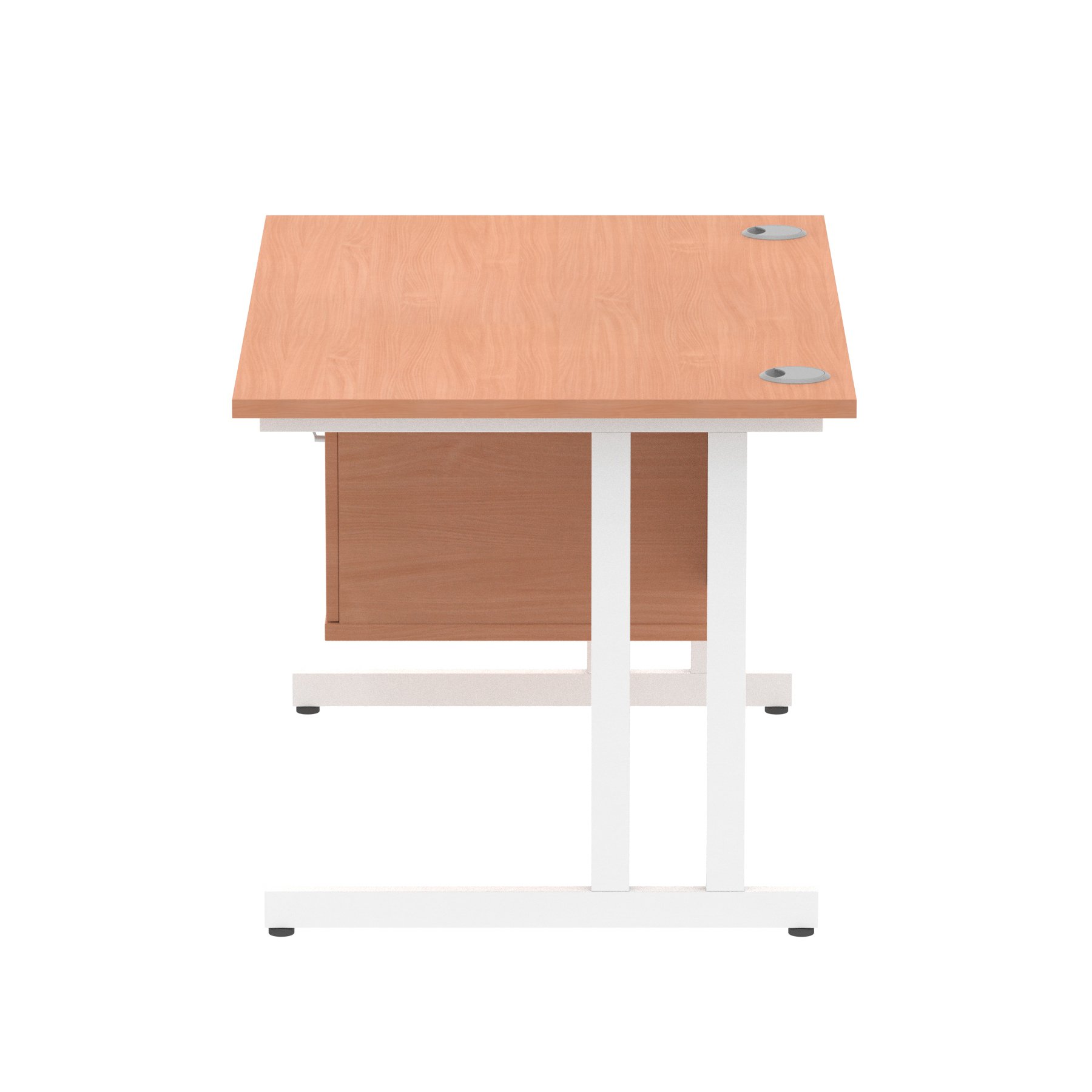 Impulse Cantilever Straight Desk With Single Fixed Pedestal