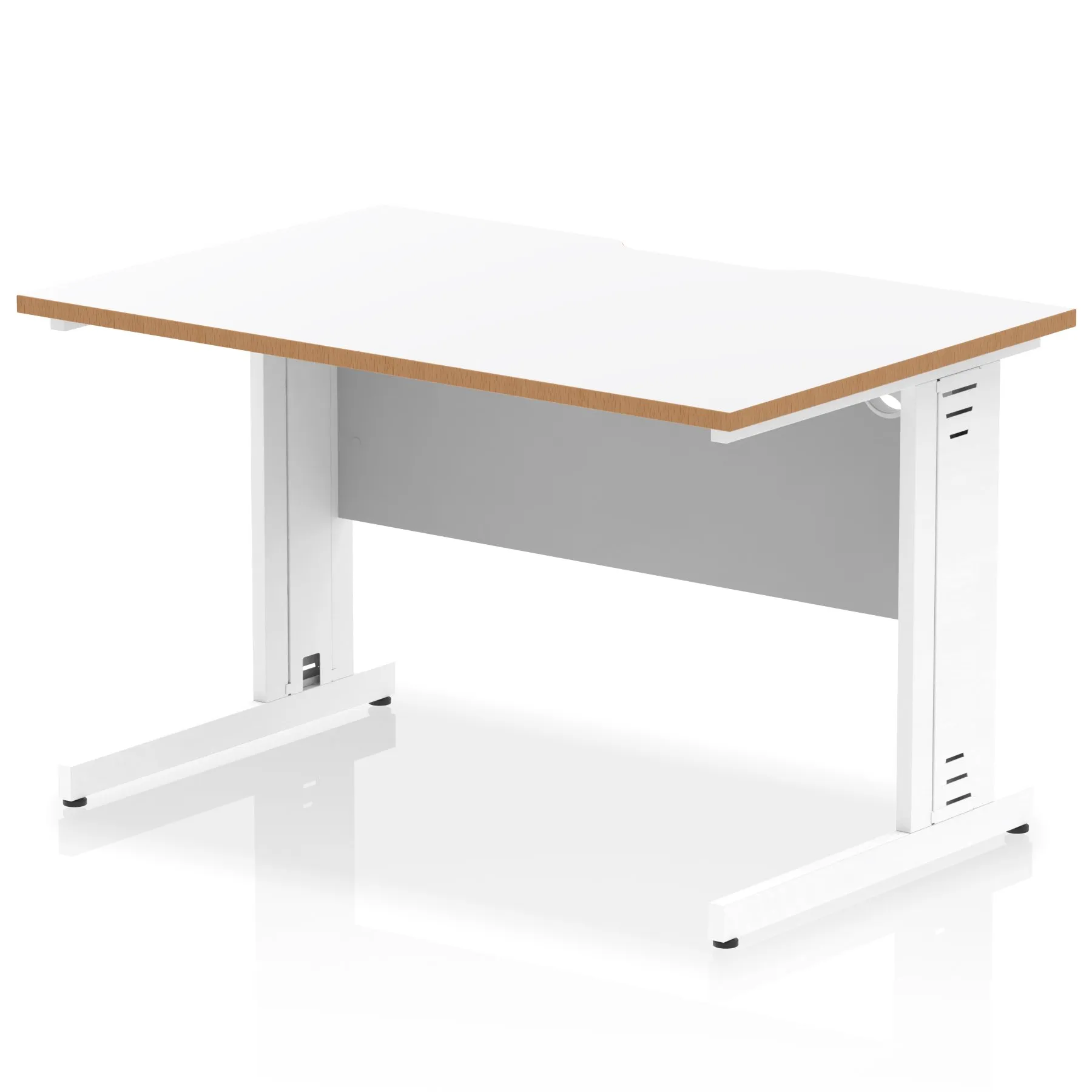 Impulse Scalloped Edge Straight Desk Cable Managed Leg