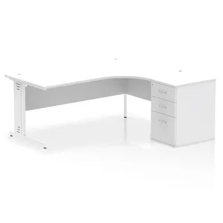 Impulse Cable Managed Crescent Desk Workstation