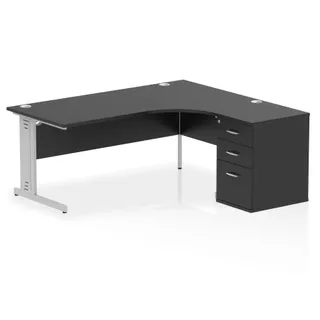Impulse Cable Managed Crescent Desk Workstation