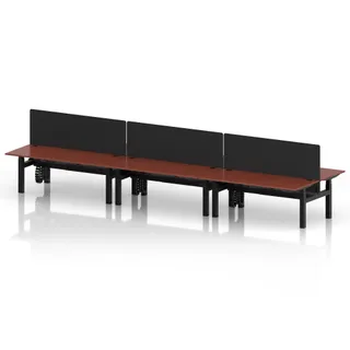Air Back-to-Back Height Adjustable Bench Desk - 6 Person