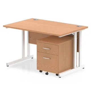 Impulse Cantilever Straight Desk With Mobile Pedestal