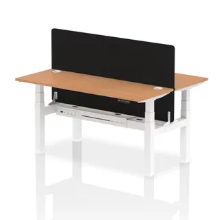 Air Back-to-Back Slimline Height Adjustable Bench Desk - 2 Person