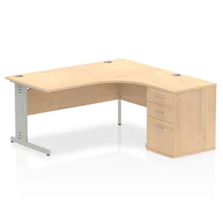 Impulse Cable Managed Crescent Desk Workstation