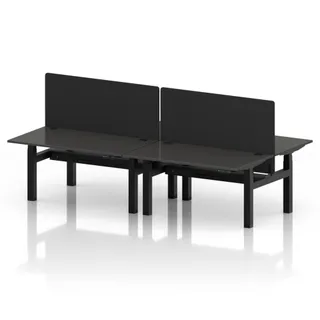 Air Back-to-Back Height Adjustable Bench Desk - 4 Person