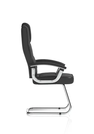 Moore Deluxe High Back Black Cantilever Visitor Chair with Arms