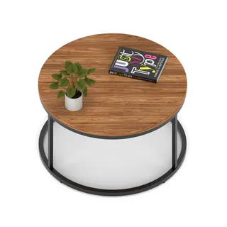 Impulse Round Coffee Table With Metal Frame