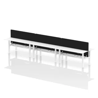 Air Back-to-Back Slimline Height Adjustable Bench Desk - 6 Person