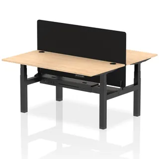 Air Back-to-Back Height Adjustable Bench Desk - 2 Person