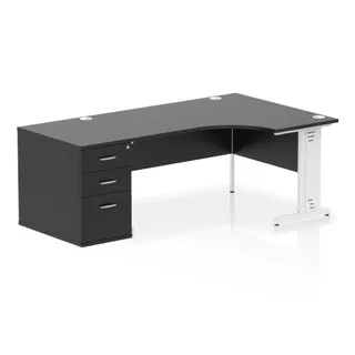 Impulse Cable Managed Crescent Desk Workstation