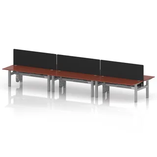 Air Back-to-Back Height Adjustable Bench Desk - 6 Person