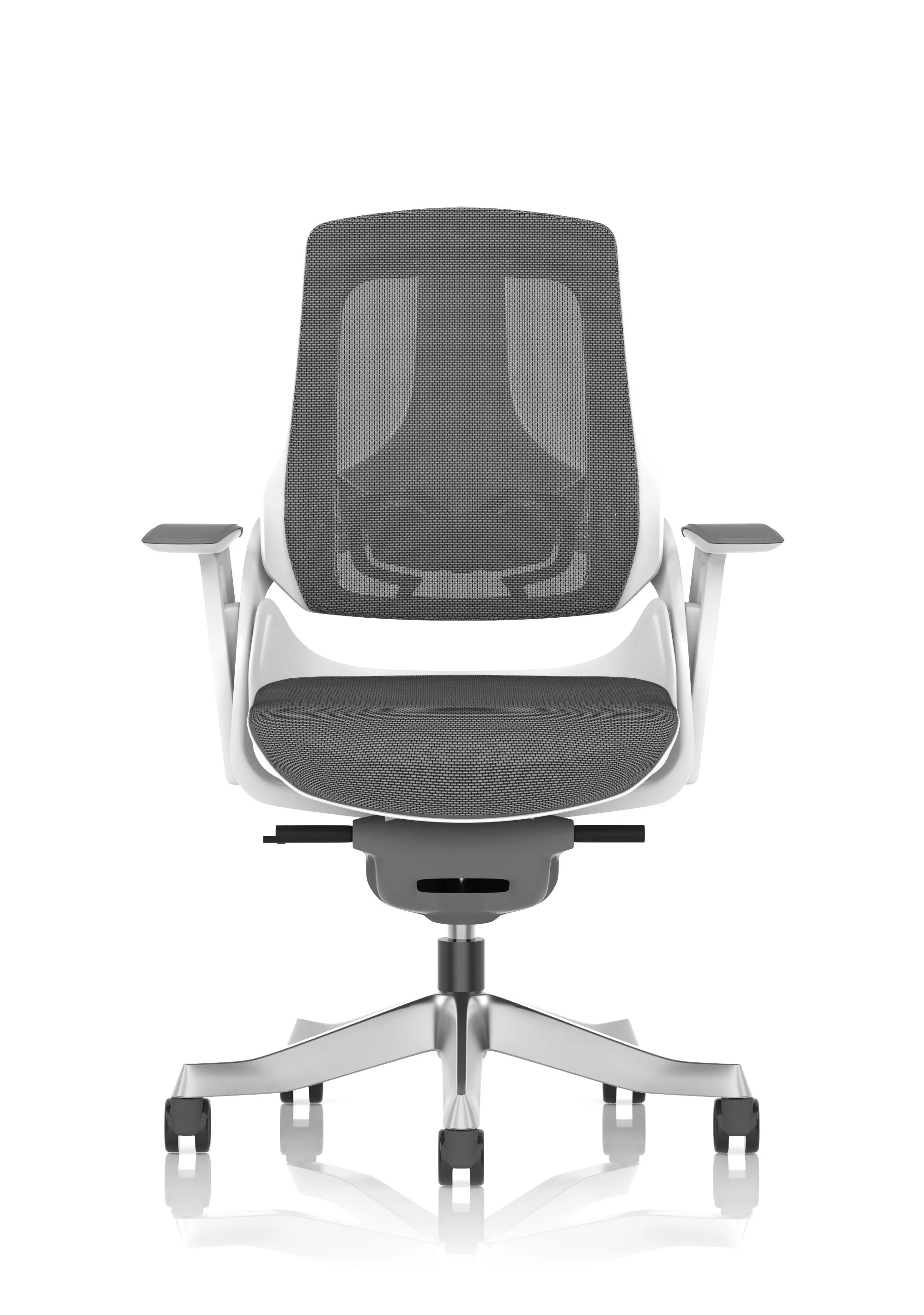 Zure High Back White Shell Mesh Executive Office Chair with Arms
