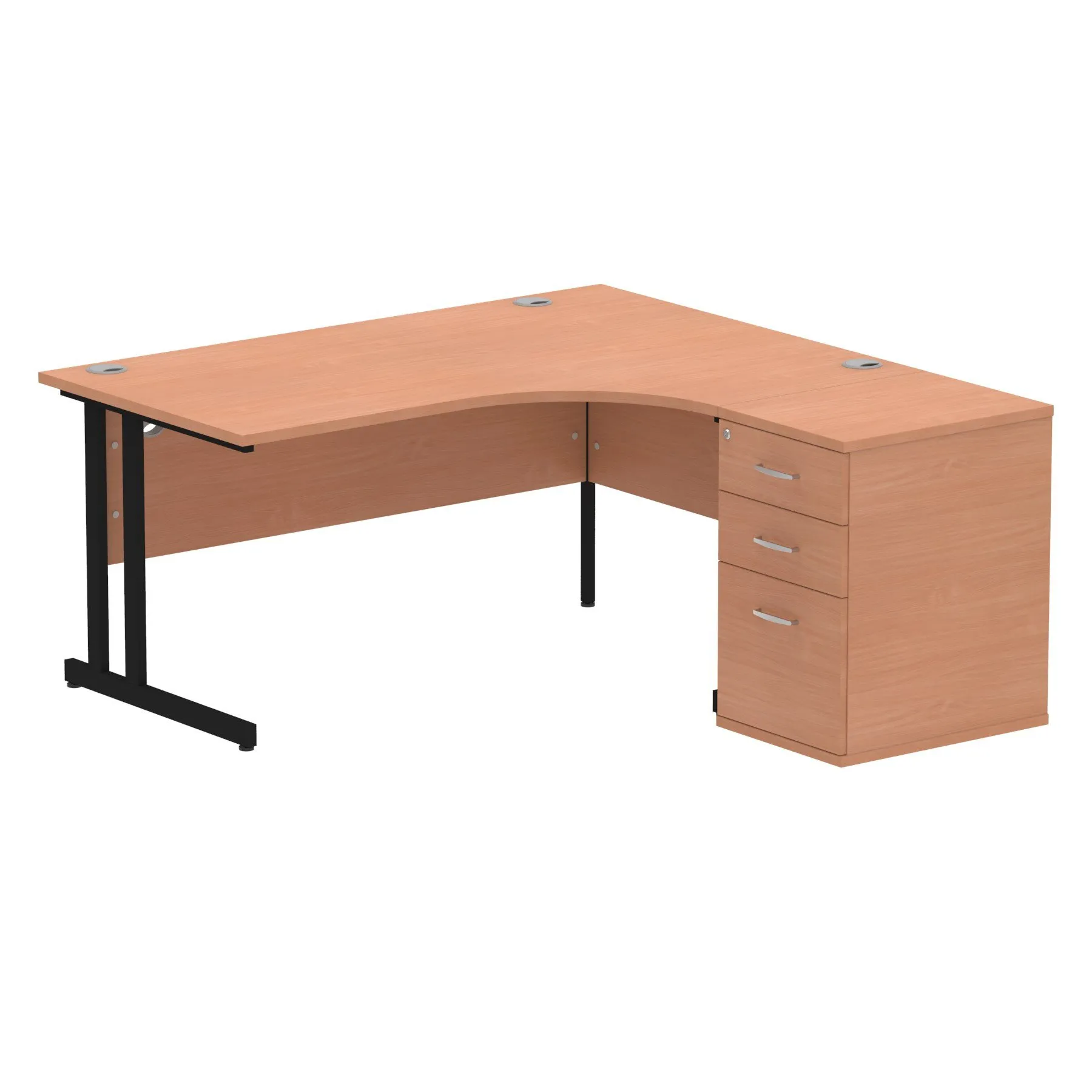 Impulse Cantilever Crescent Desk Workstation
