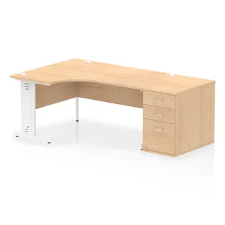 Impulse Cable Managed Crescent Desk Workstation