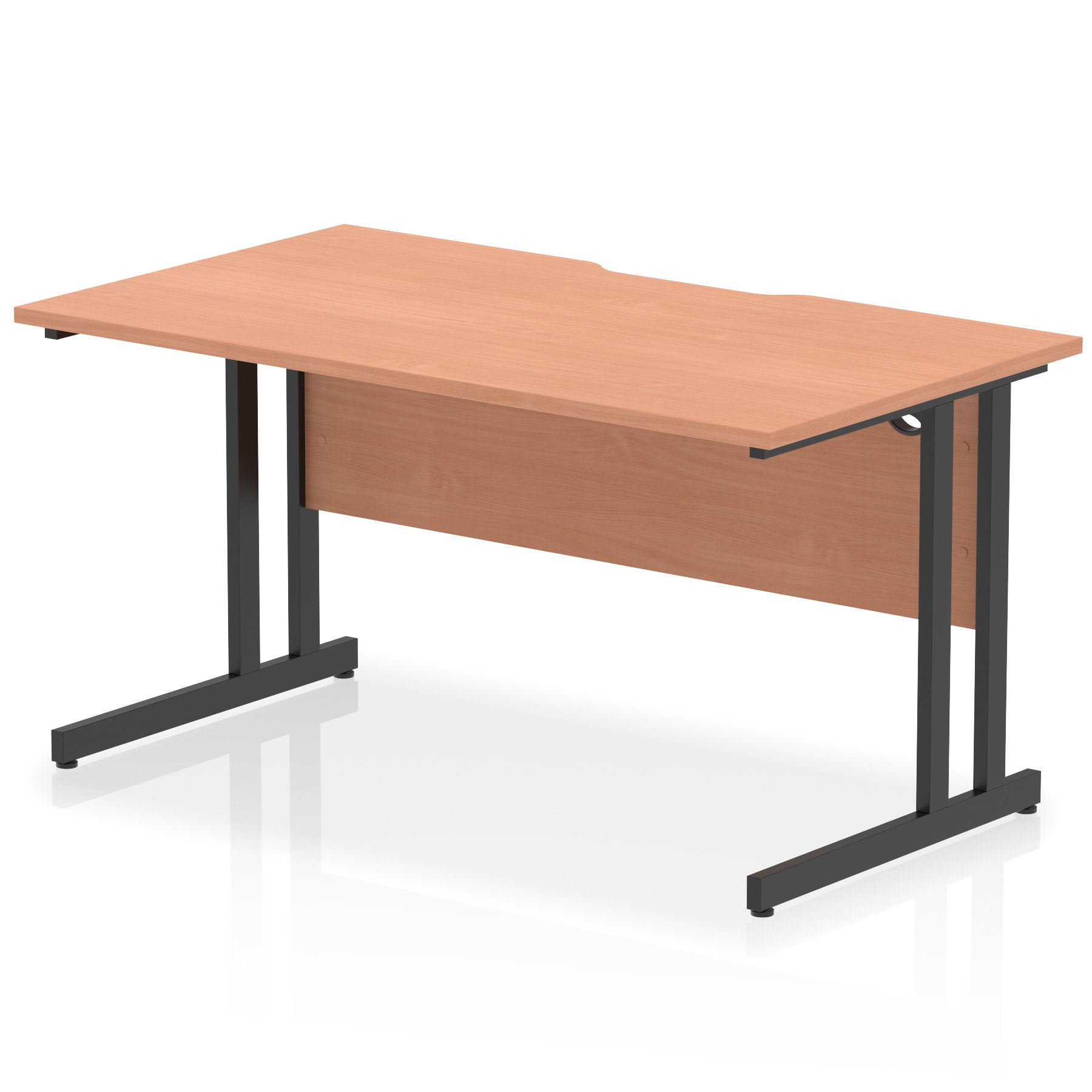 Impulse Scalloped Edge Straight Desk Cantilever Leg