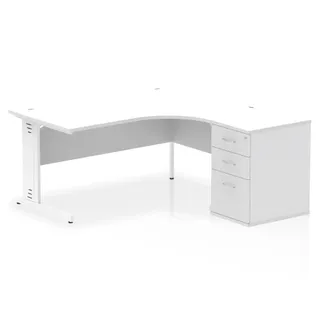 Impulse Cable Managed Crescent Desk Workstation