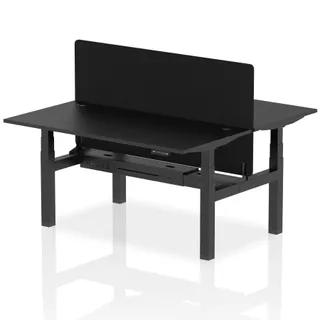 Air Back-to-Back Height Adjustable Bench Desk - 2 Person