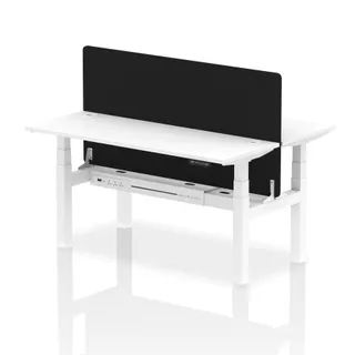 Air Back-to-Back Slimline Height Adjustable Bench Desk - 2 Person