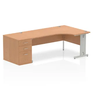 Impulse Cable Managed Crescent Desk Workstation