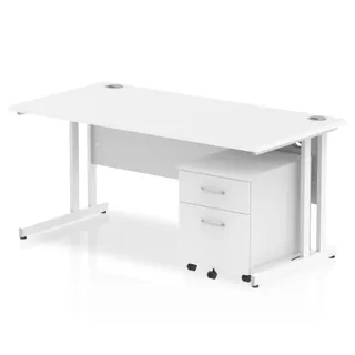 OE - Impulse Cantilever Straight Desk With Mobile Pedestal