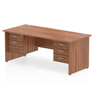 Impulse Panel End Straight Desk With Two Fixed Pedestal