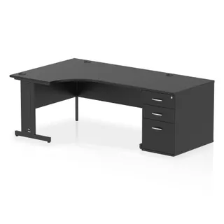 Impulse Cable Managed Crescent Desk Workstation