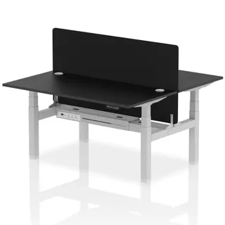 Air Back-to-Back Height Adjustable Bench Desk - 2 Person