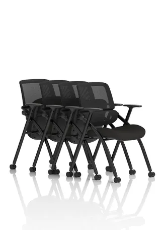 Capra Mesh Back Folding Office Training Chair With Sliding Arms