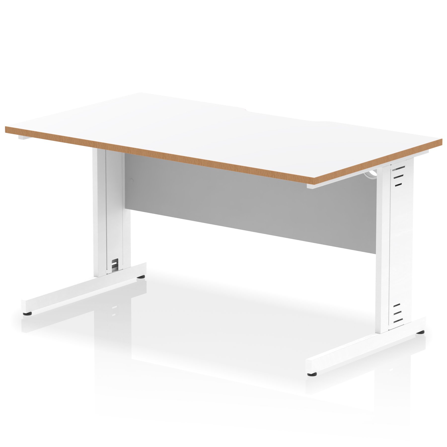 Impulse Scalloped Edge Straight Desk Cable Managed Leg